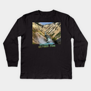 Yellowstone National Park - Lower Falls of the Yellowstone River Kids Long Sleeve T-Shirt